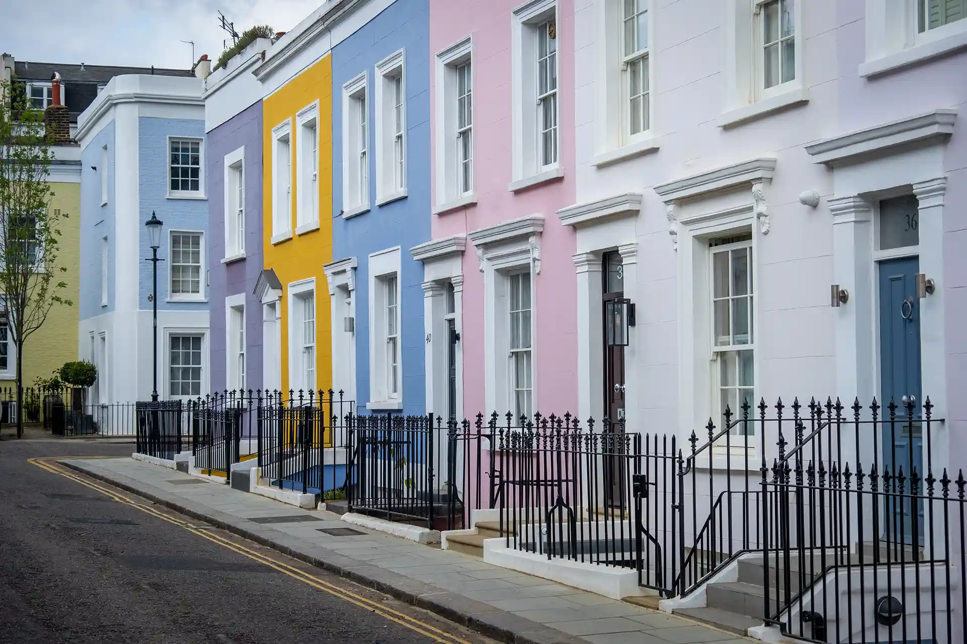 houses-bright Row of bright houses - freehold insurance